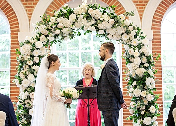 white wedding arch flowers, white flower arch wedding