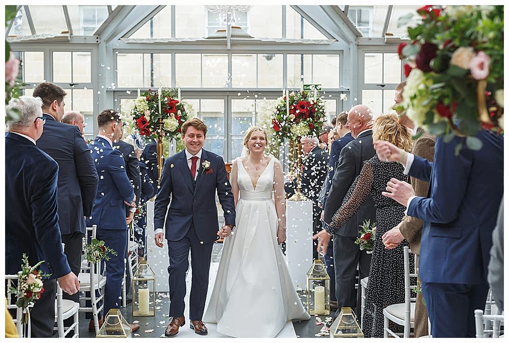 Christmas wedding ceremony at Botleys Mansion