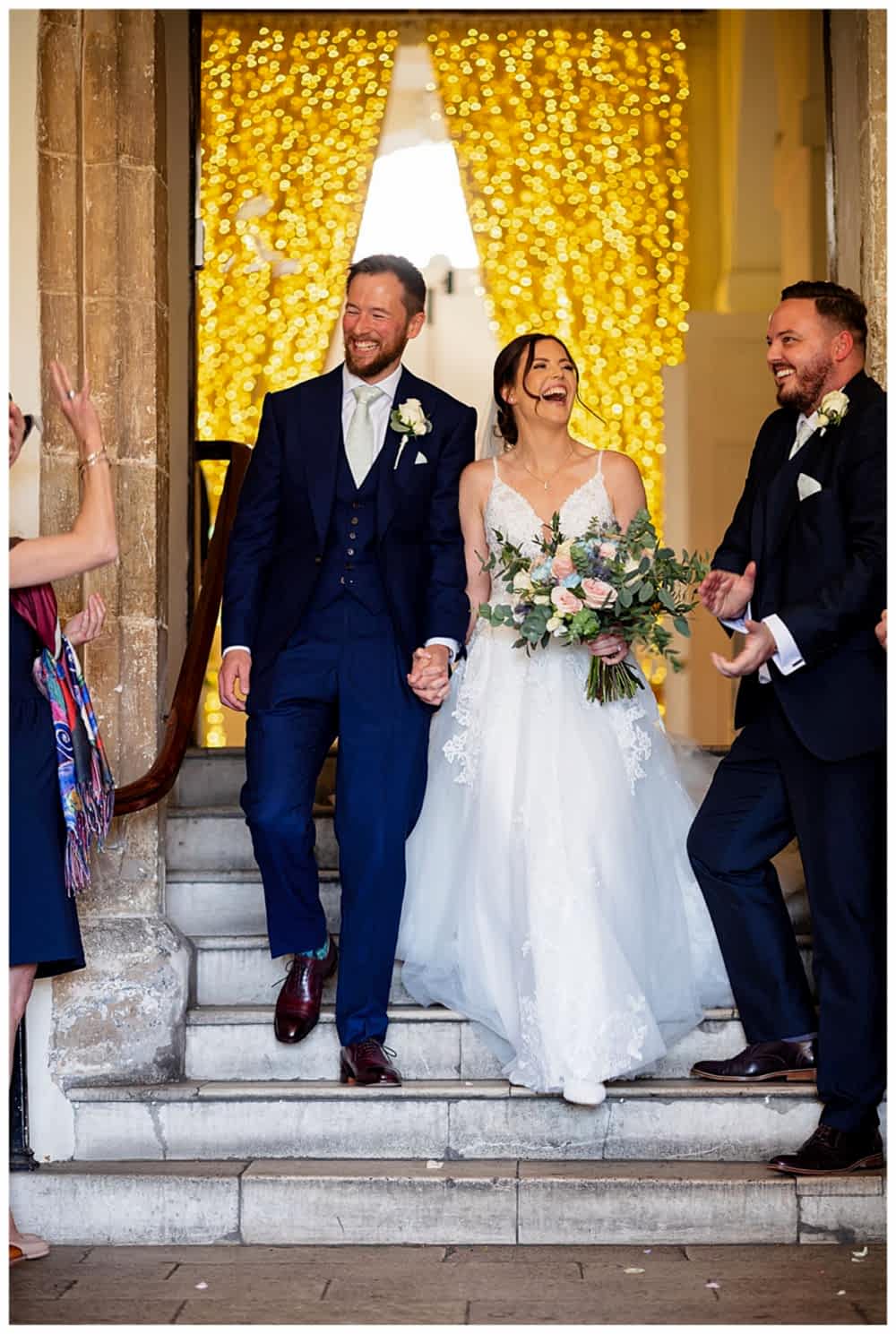 Farnham Castle wedding dusty blue pink wedding